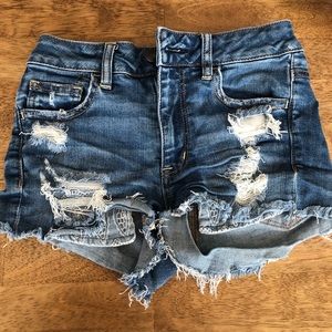 Dark wash high waisted shorts